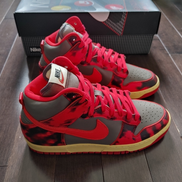 Nike Dunk High 1985 Red Acid Wash - Picture 4 of 8